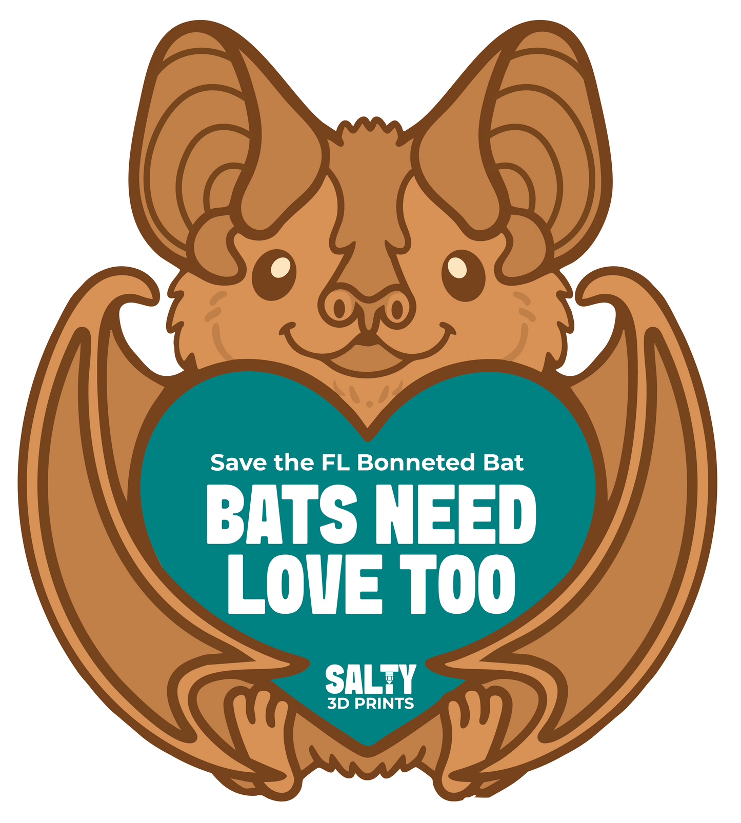 “Bats Need Love Too” – 3.5" Vinyl Sticker