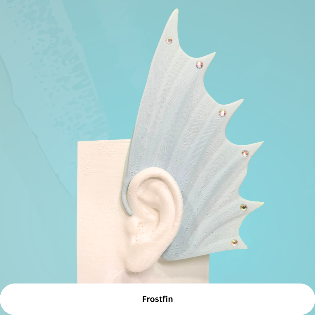 Mermaid Ear Cuffs: 3D Printed Fin Jewelry - No Piercing (Set of Two)