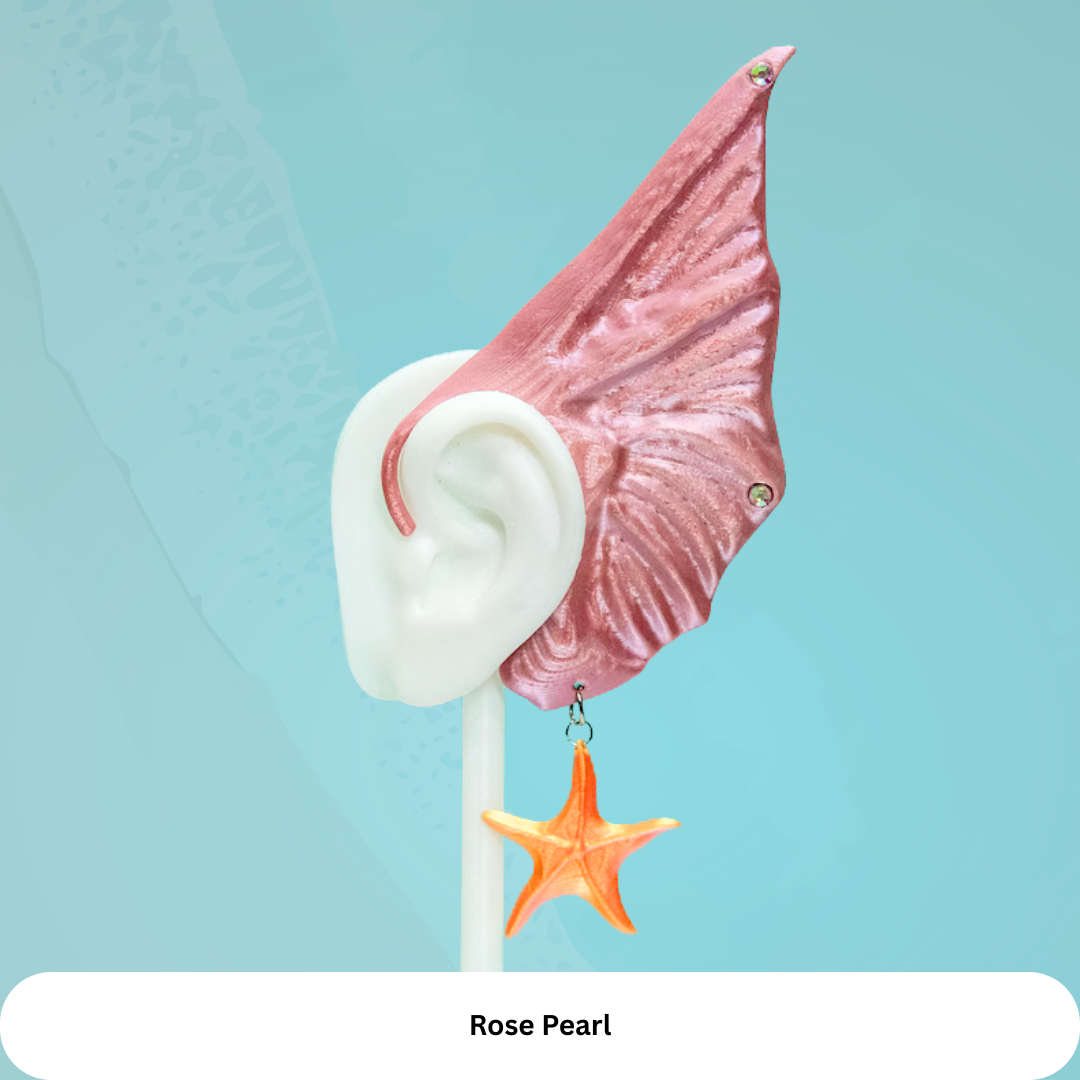 Mermaid Ear Cuffs: Starfish Charm, No Piercing Fantasy Jewelry