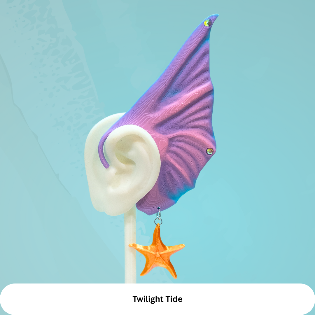 Mermaid Ear Cuffs: Starfish Charm, No Piercing Fantasy Jewelry