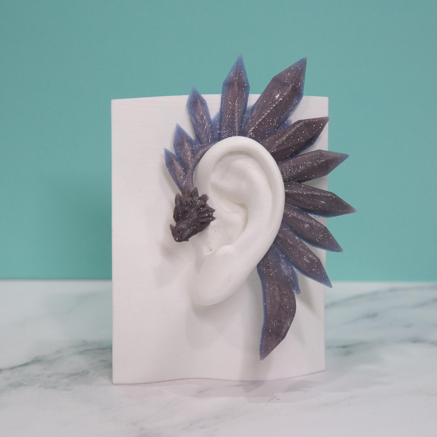 Crystal Dragon Ear Cuffs: Fantasy Cosplay Jewelry, No Piercing