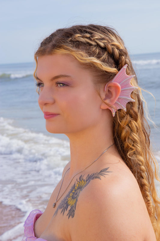 Mermaid Ear Cuffs: Crystal Fin,Fantasy Jewelry (Set of 2), No Piercing