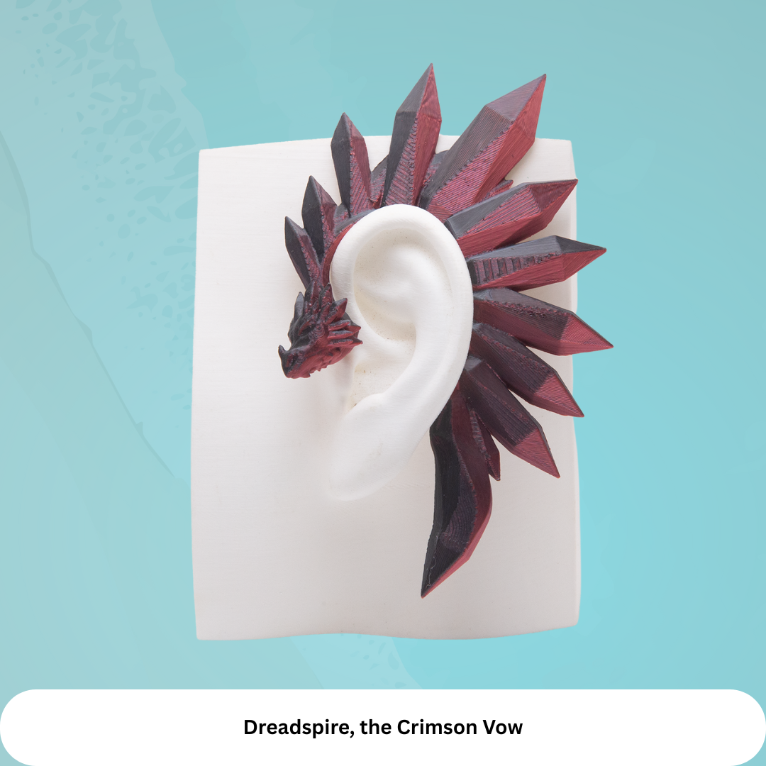 Crystal Dragon Ear Cuffs: Fantasy Cosplay Jewelry, No Piercing