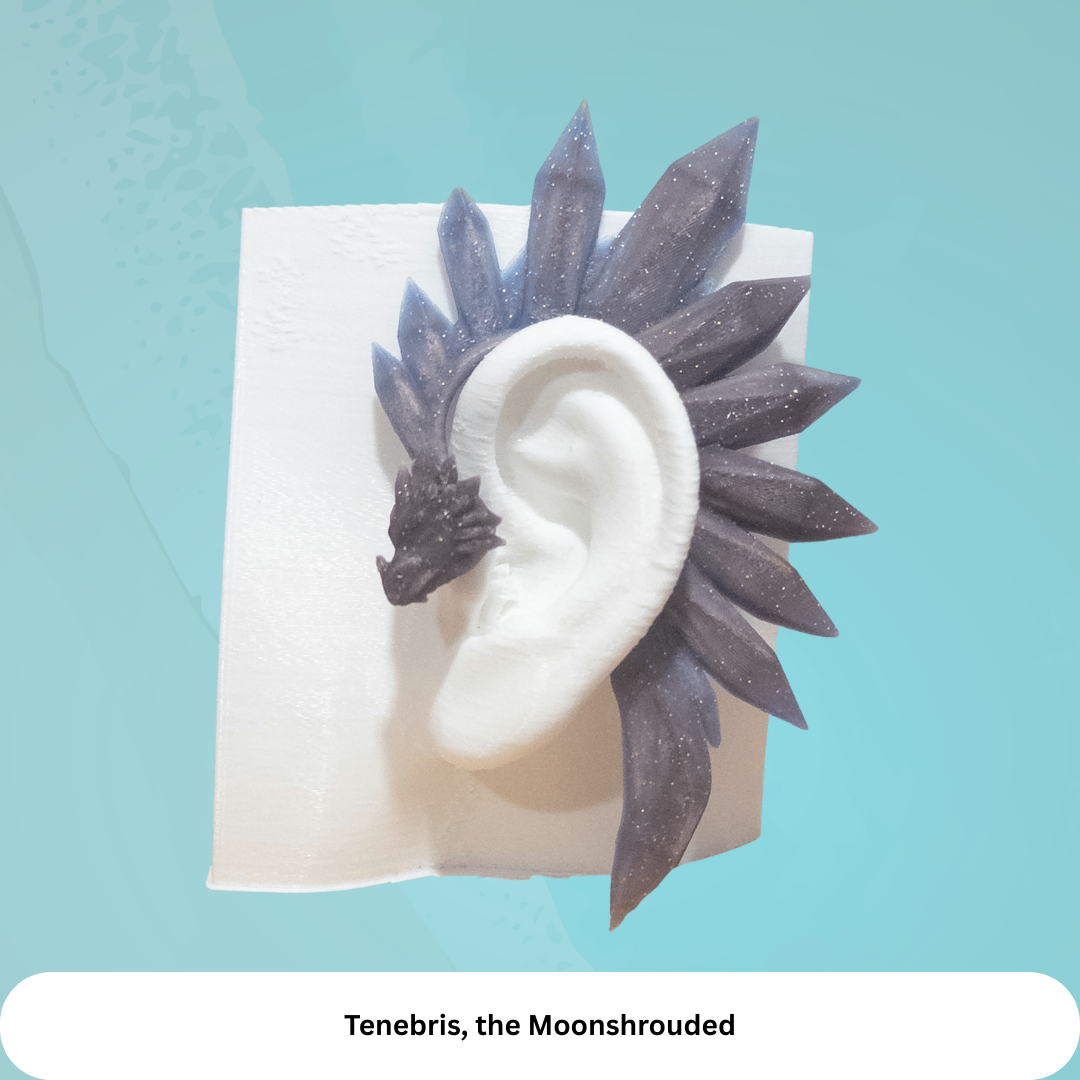 Crystal Dragon Ear Cuffs: Fantasy Cosplay Jewelry, No Piercing