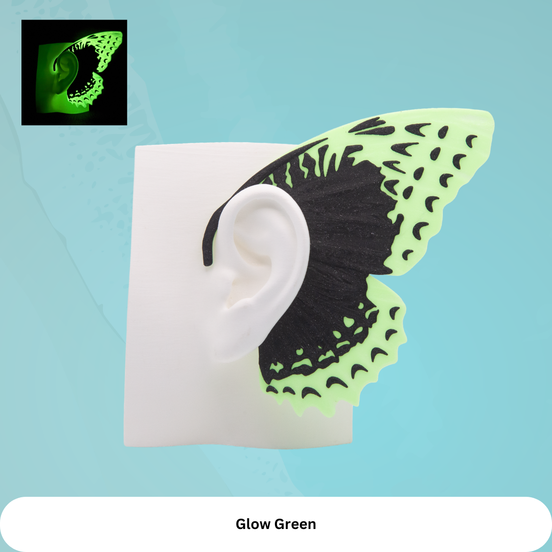 Glow Butterfly Ear Cuffs(Set of 2): Fantasy Cosplay Jewelry, No Piercing