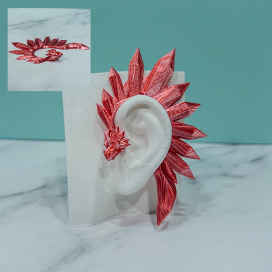 Crystal Dragon Ear Cuffs: Fantasy Cosplay Jewelry, No Piercing