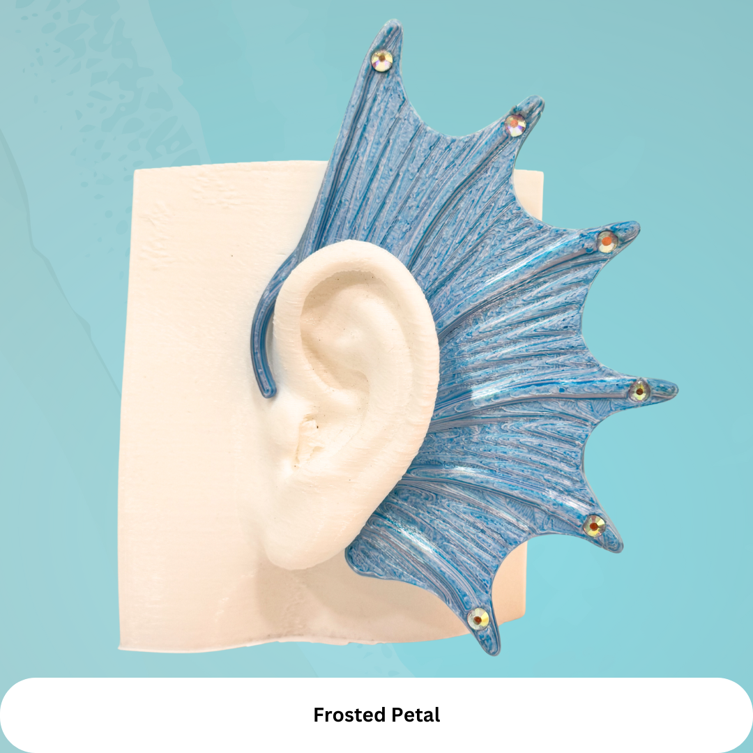 Mermaid Ear Cuffs: Crystal Fin,Fantasy Jewelry (Set of 2), No Piercing