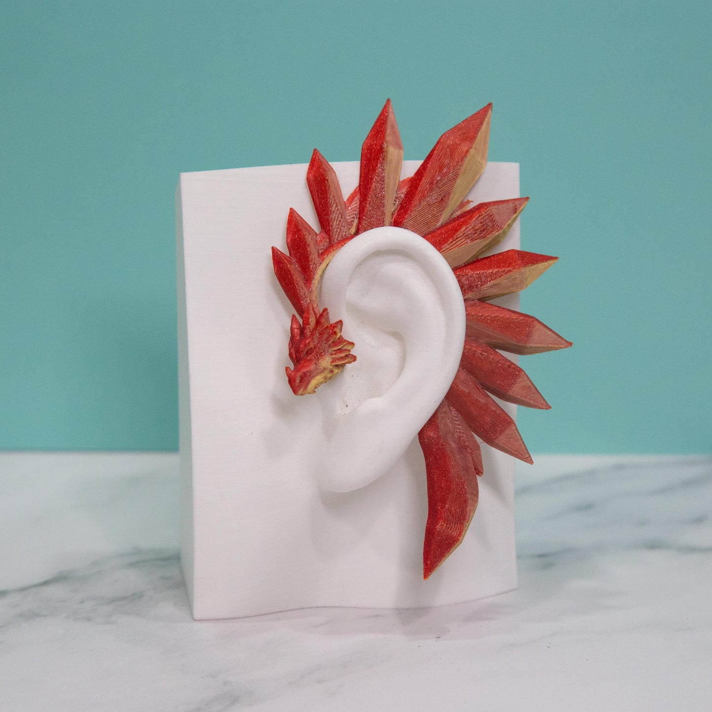 Crystal Dragon Ear Cuffs: Fantasy Cosplay Jewelry, No Piercing