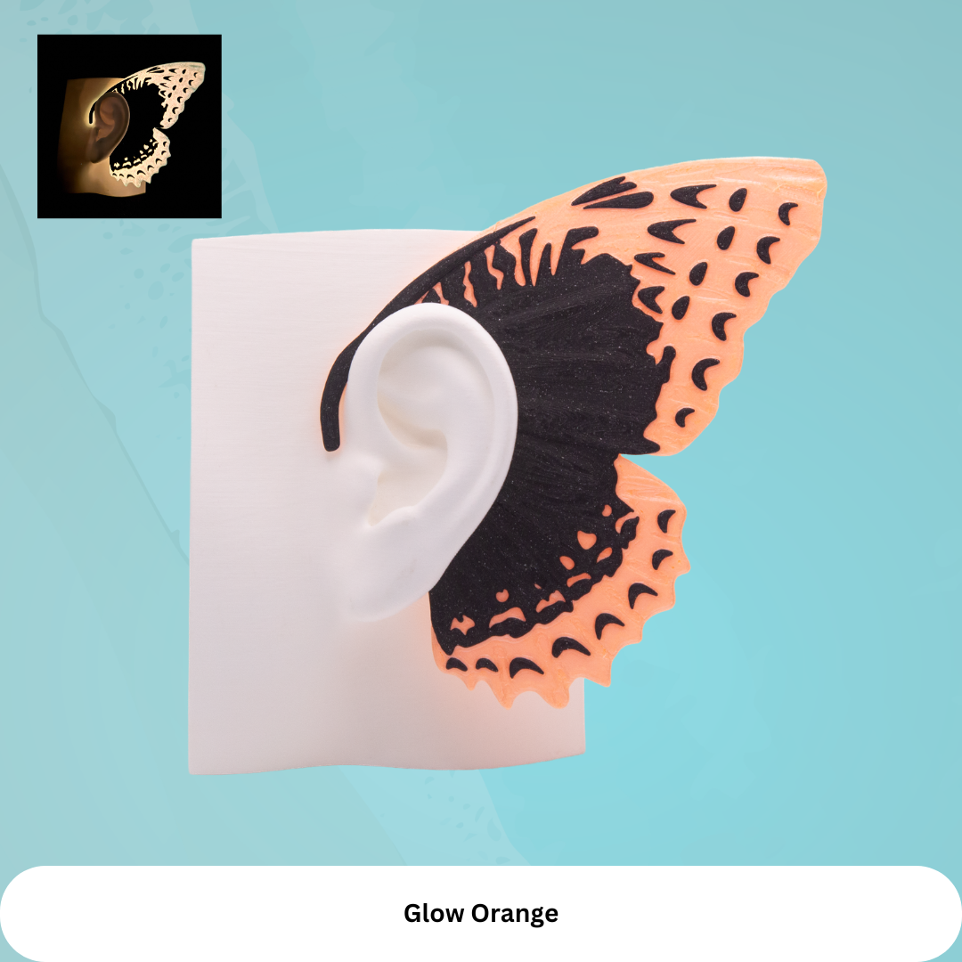 Glow Butterfly Ear Cuffs(Set of 2): Fantasy Cosplay Jewelry, No Piercing