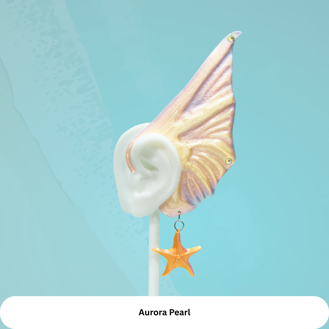 Mermaid Ear Cuffs: Starfish Charm, No Piercing Fantasy Jewelry