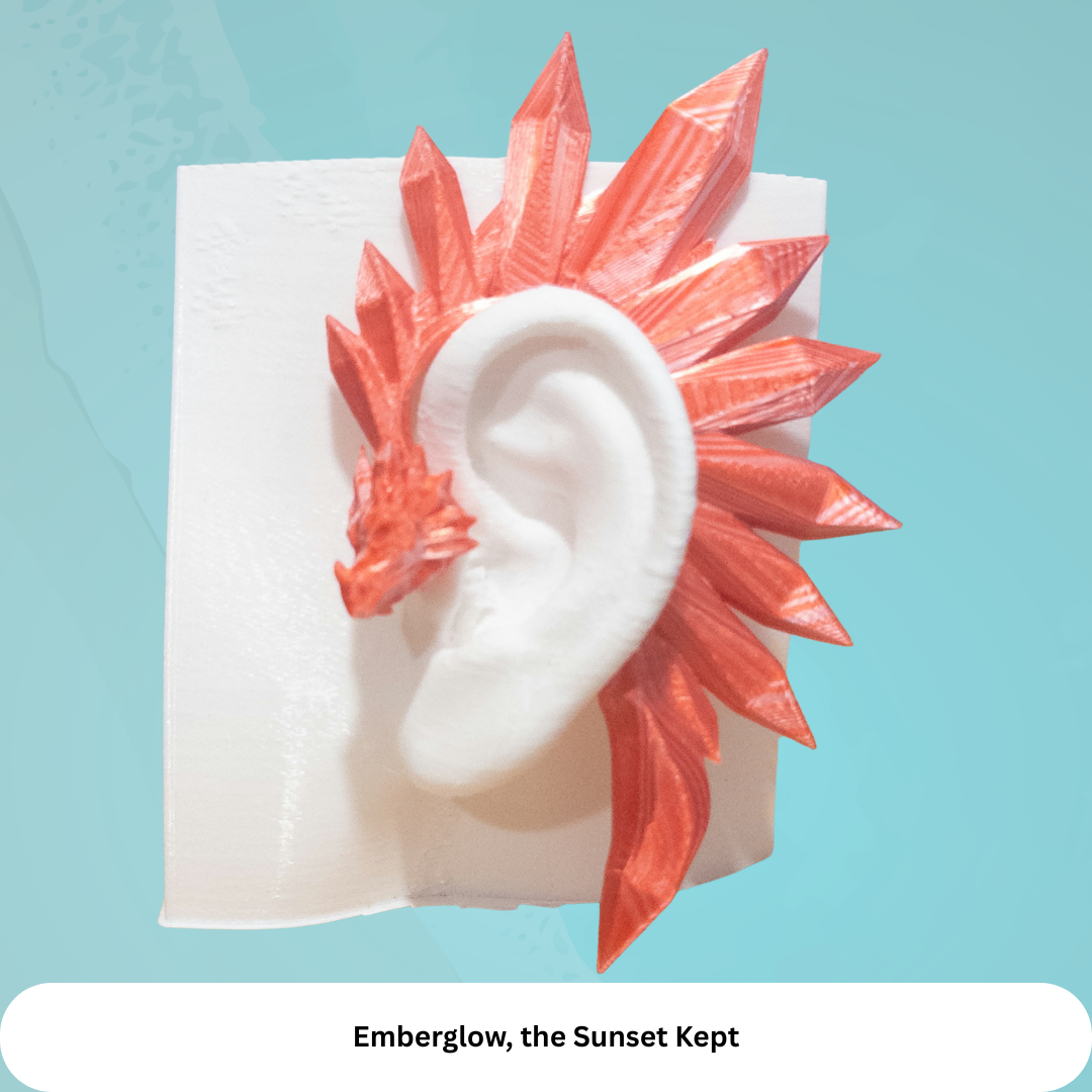 Crystal Dragon Ear Cuffs: Fantasy Cosplay Jewelry, No Piercing