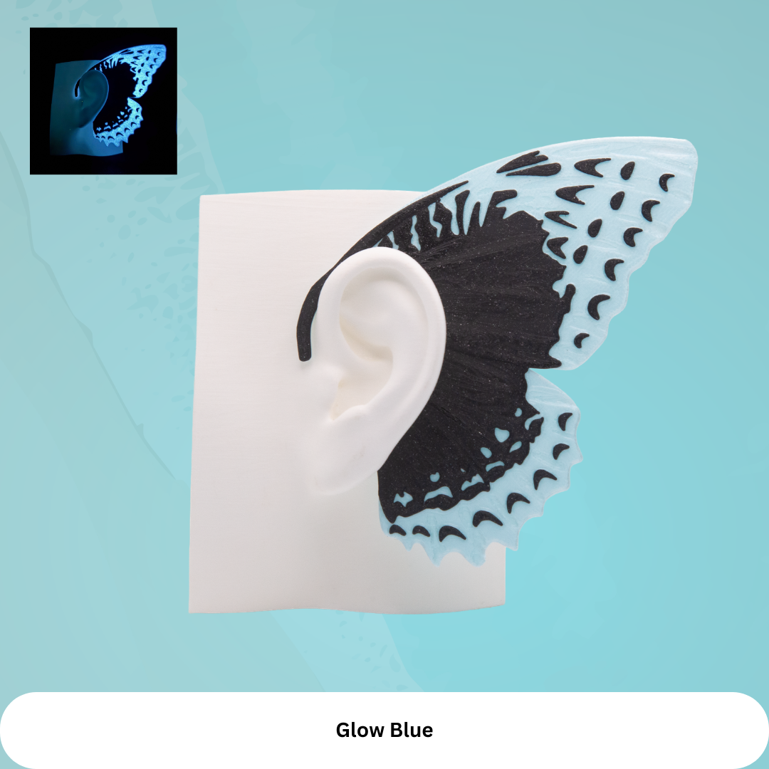 Glow Butterfly Ear Cuffs(Set of 2): Fantasy Cosplay Jewelry, No Piercing