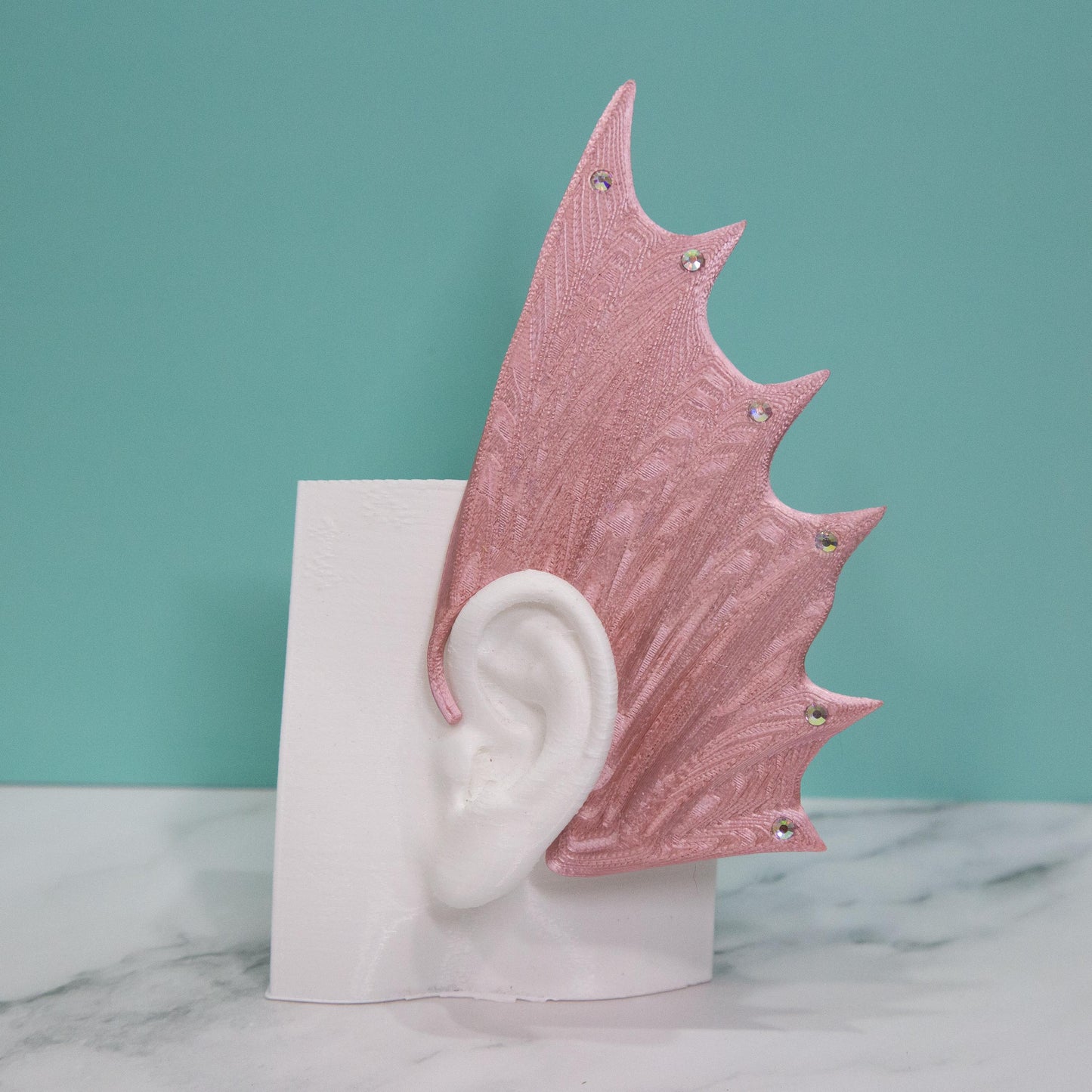 Mermaid Ear Cuffs: 3D Printed Fin Jewelry - No Piercing (Set of Two)