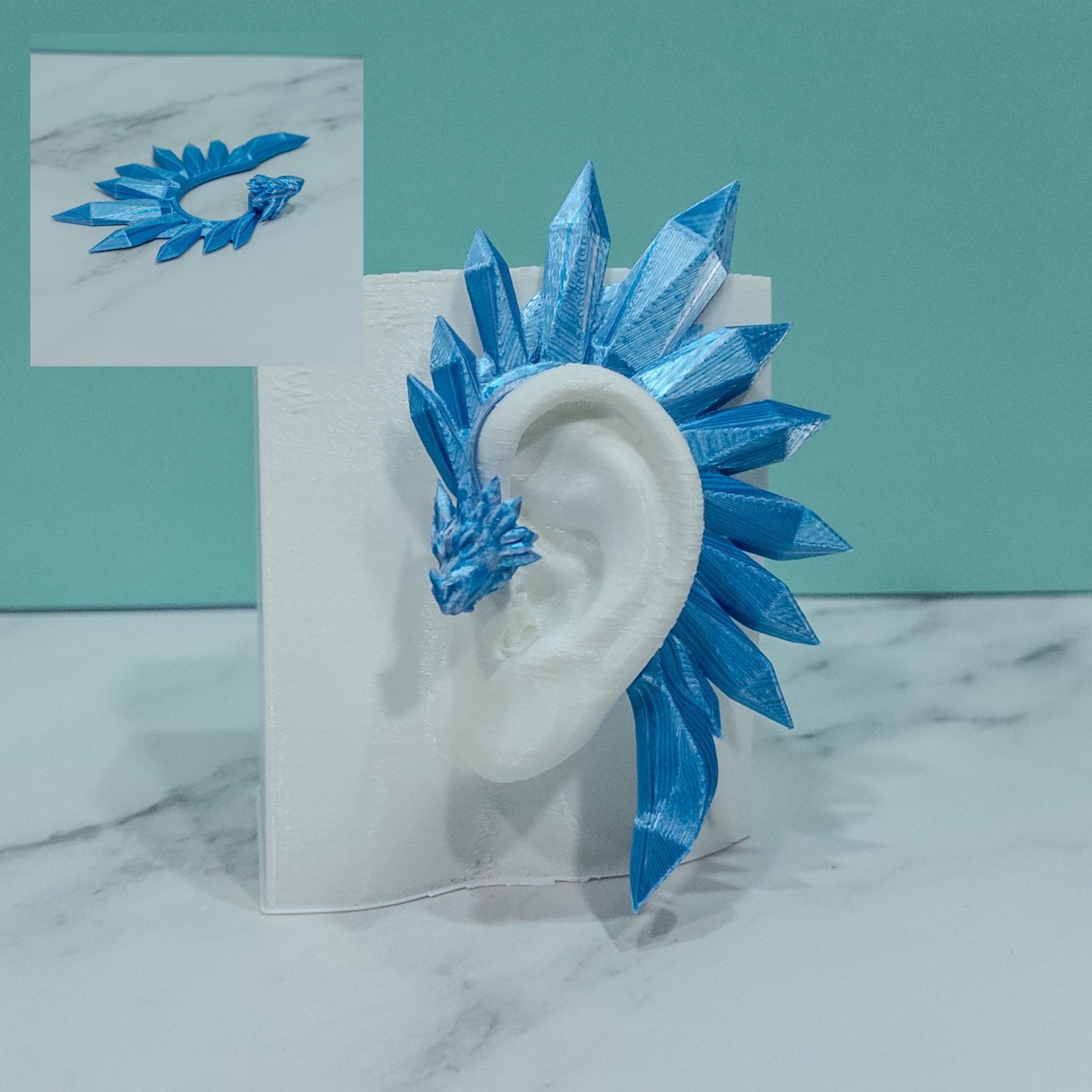 Crystal Dragon Ear Cuffs: Fantasy Cosplay Jewelry, No Piercing