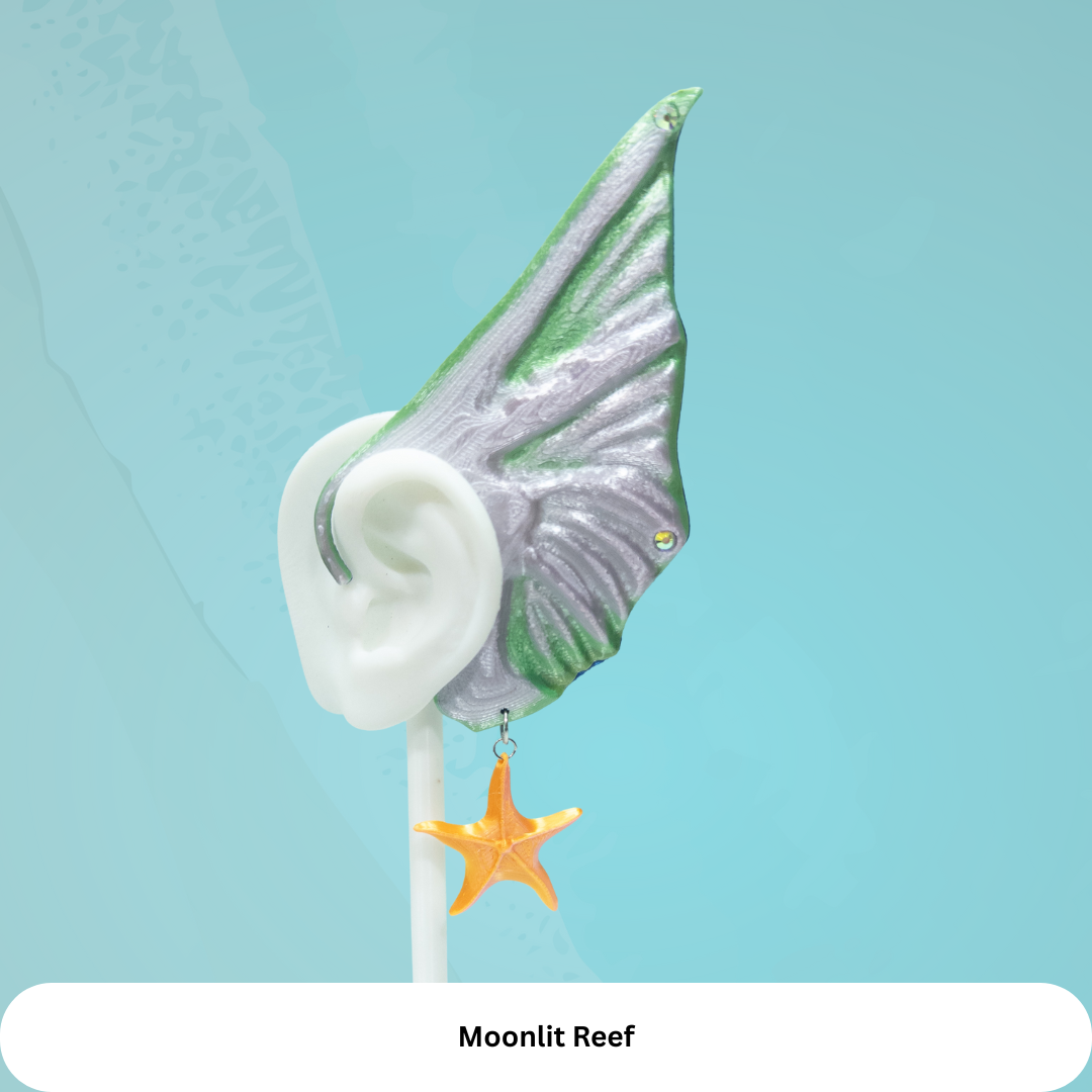 Mermaid Ear Cuffs: Starfish Charm, No Piercing Fantasy Jewelry