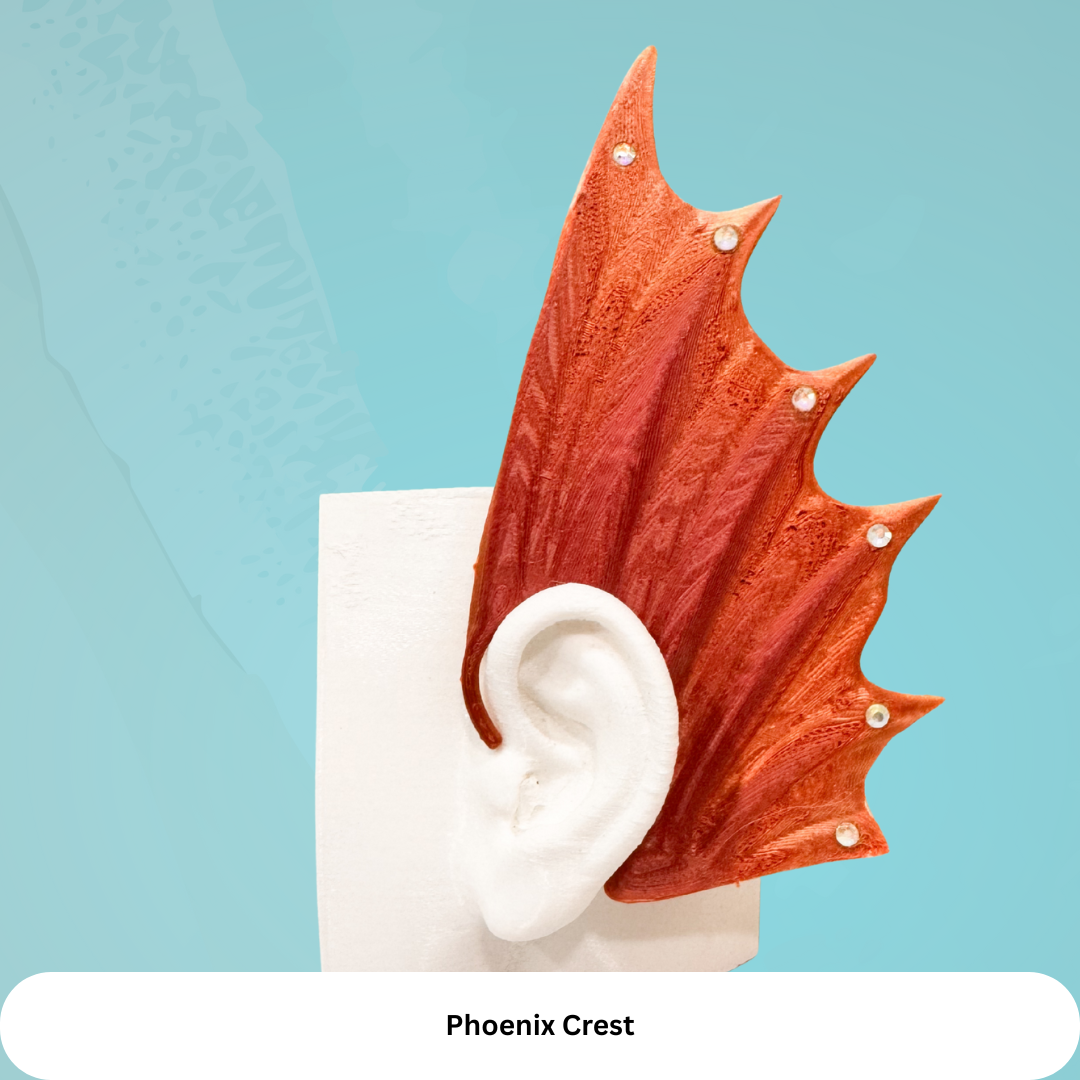 Mermaid Ear Cuffs: 3D Printed Fin Jewelry - No Piercing (Set of Two)