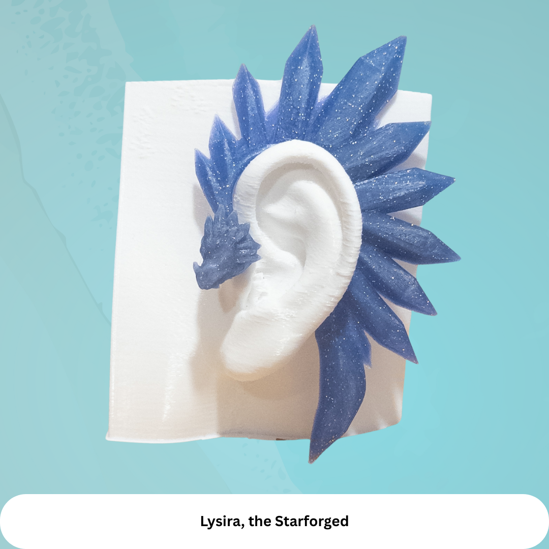 Crystal Dragon Ear Cuffs: Fantasy Cosplay Jewelry, No Piercing