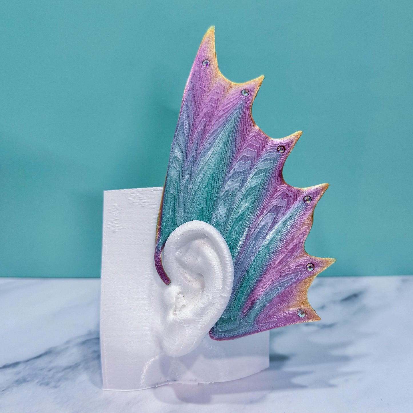 Mermaid Ear Cuffs: 3D Printed Fin Jewelry - No Piercing (Set of Two)