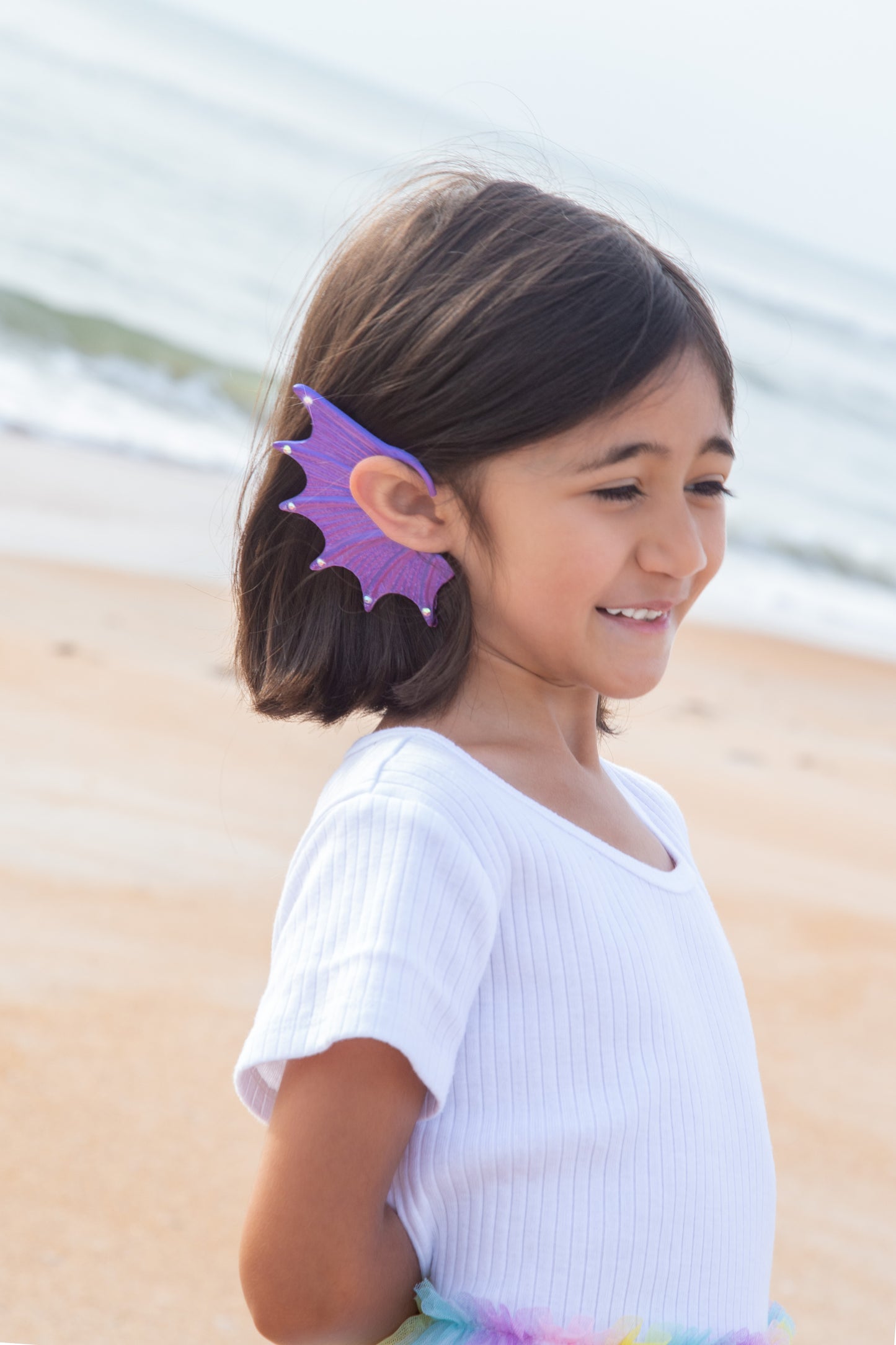 Mermaid Ear Cuffs: Crystal Fin,Fantasy Jewelry (Set of 2), No Piercing