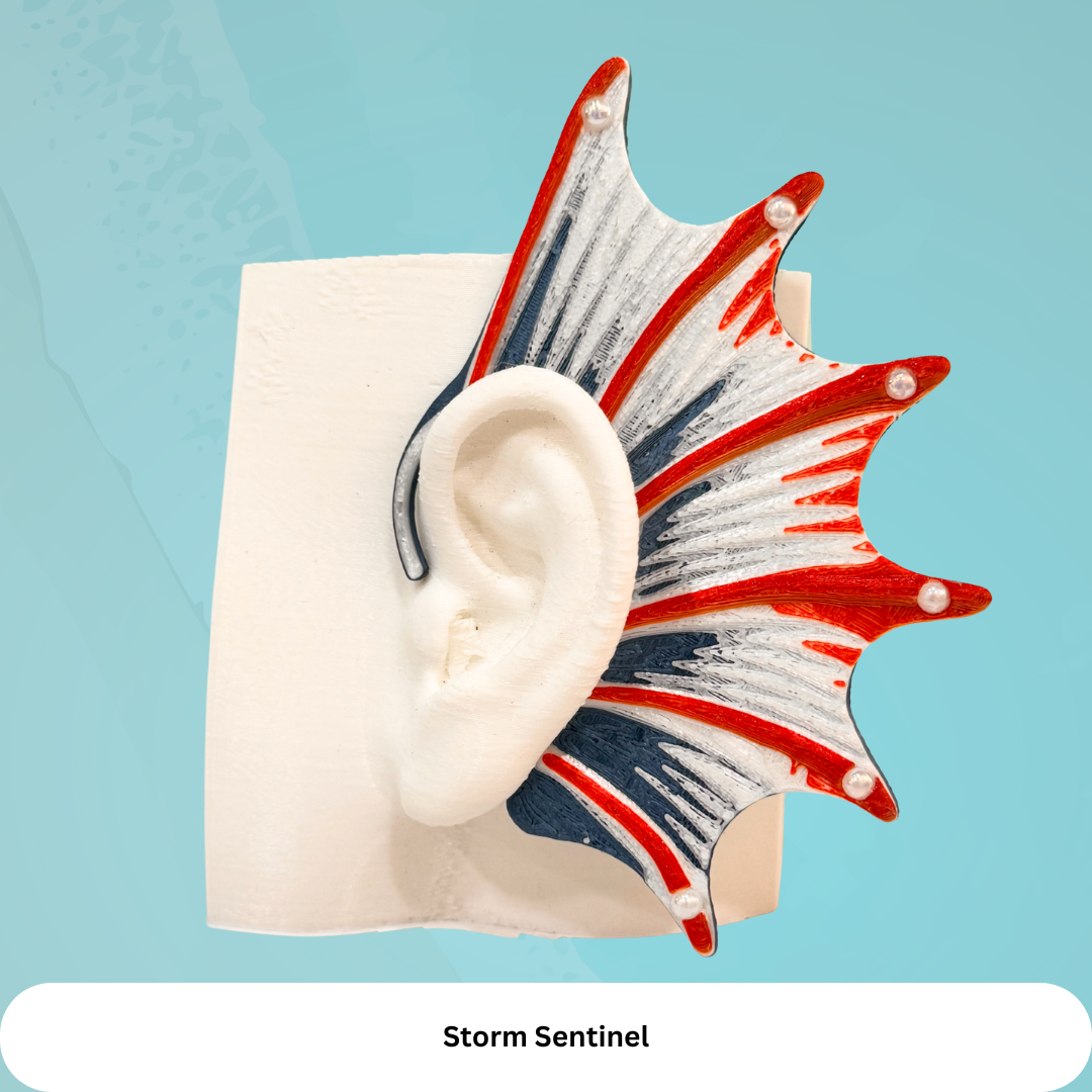 Mermaid Ear Cuffs: Crystal Fin,Fantasy Jewelry (Set of 2), No Piercing