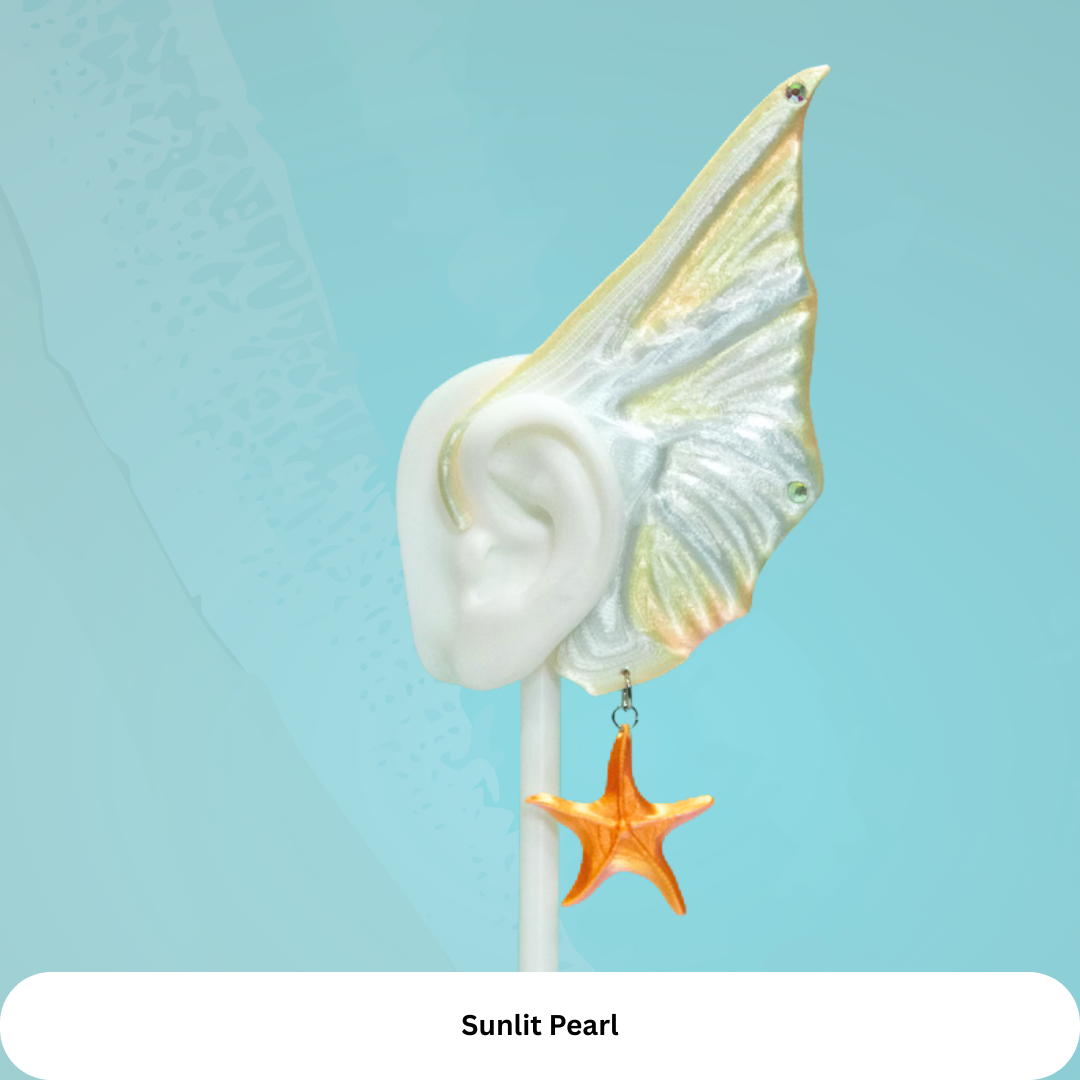 Mermaid Ear Cuffs: Starfish Charm, No Piercing Fantasy Jewelry