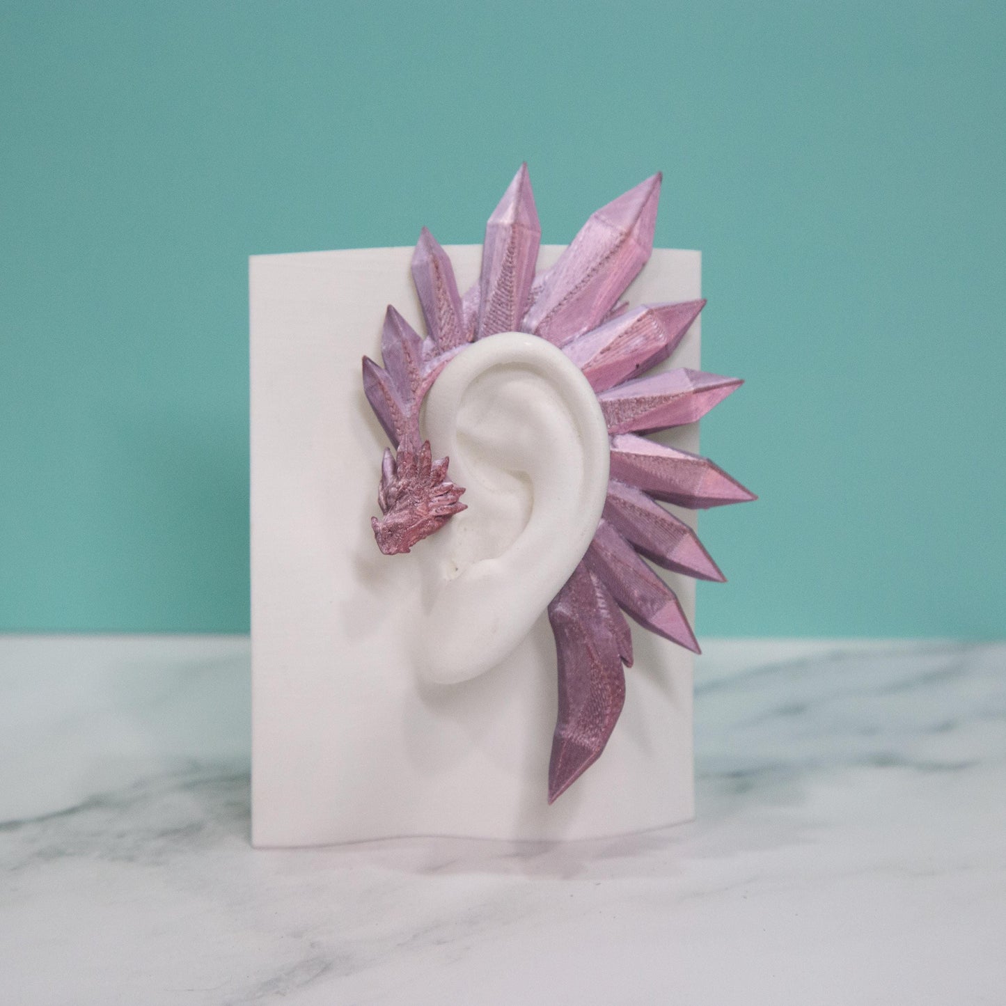 Crystal Dragon Ear Cuffs: Fantasy Cosplay Jewelry, No Piercing