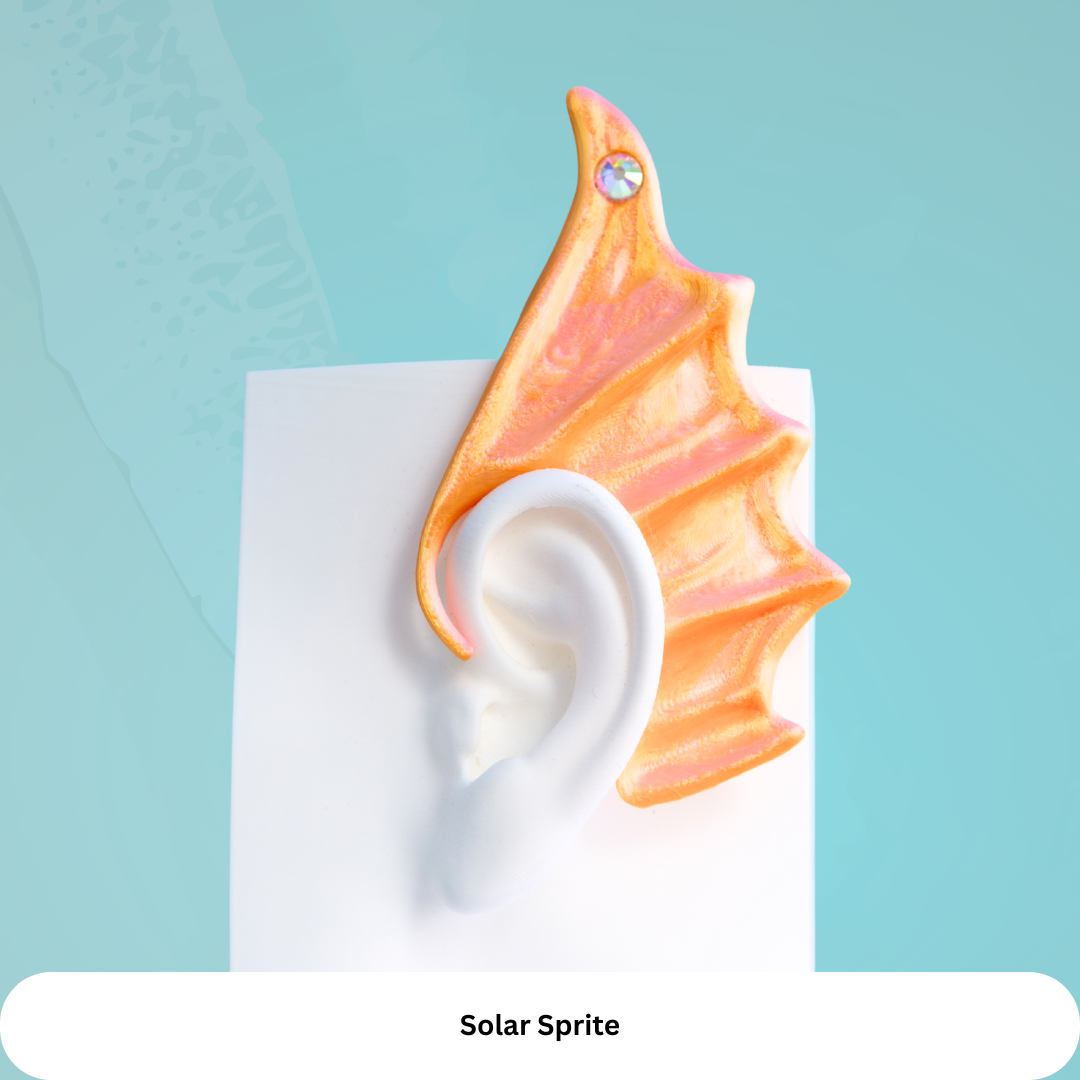 Fae-Fin Ear Cuffs (Set of 2): 3D Printed Mermaid Fae Jewelry