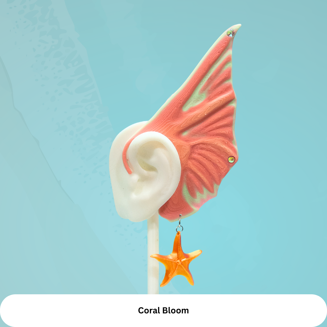 Mermaid Ear Cuffs: Starfish Charm, No Piercing Fantasy Jewelry