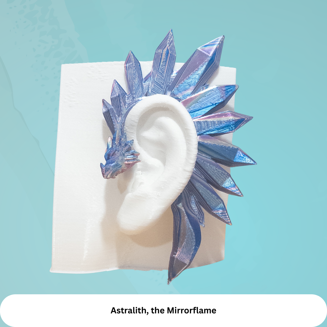 Crystal Dragon Ear Cuffs: Fantasy Cosplay Jewelry, No Piercing