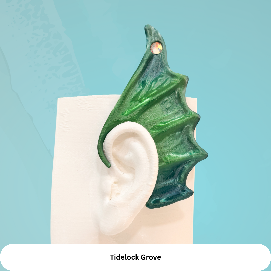 Fae-Fin Ear Cuffs (Set of 2): 3D Printed Mermaid Fae Jewelry