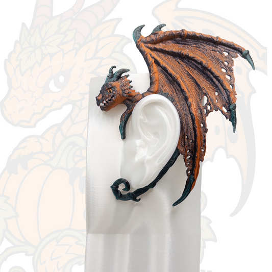 Pumpkin Dragon Earcuffs
