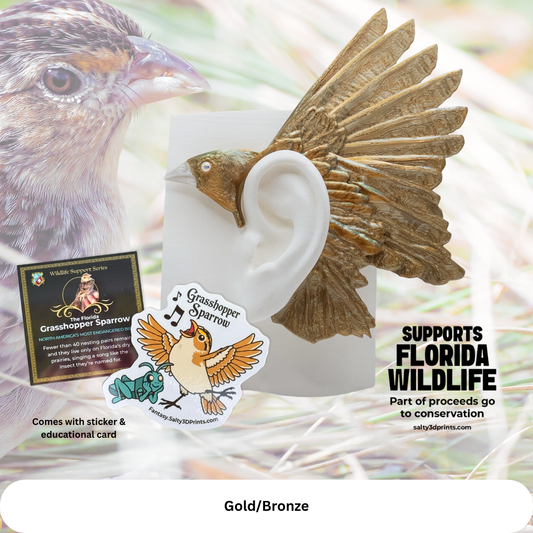 Florida Grasshopper Sparrow Earcuffs