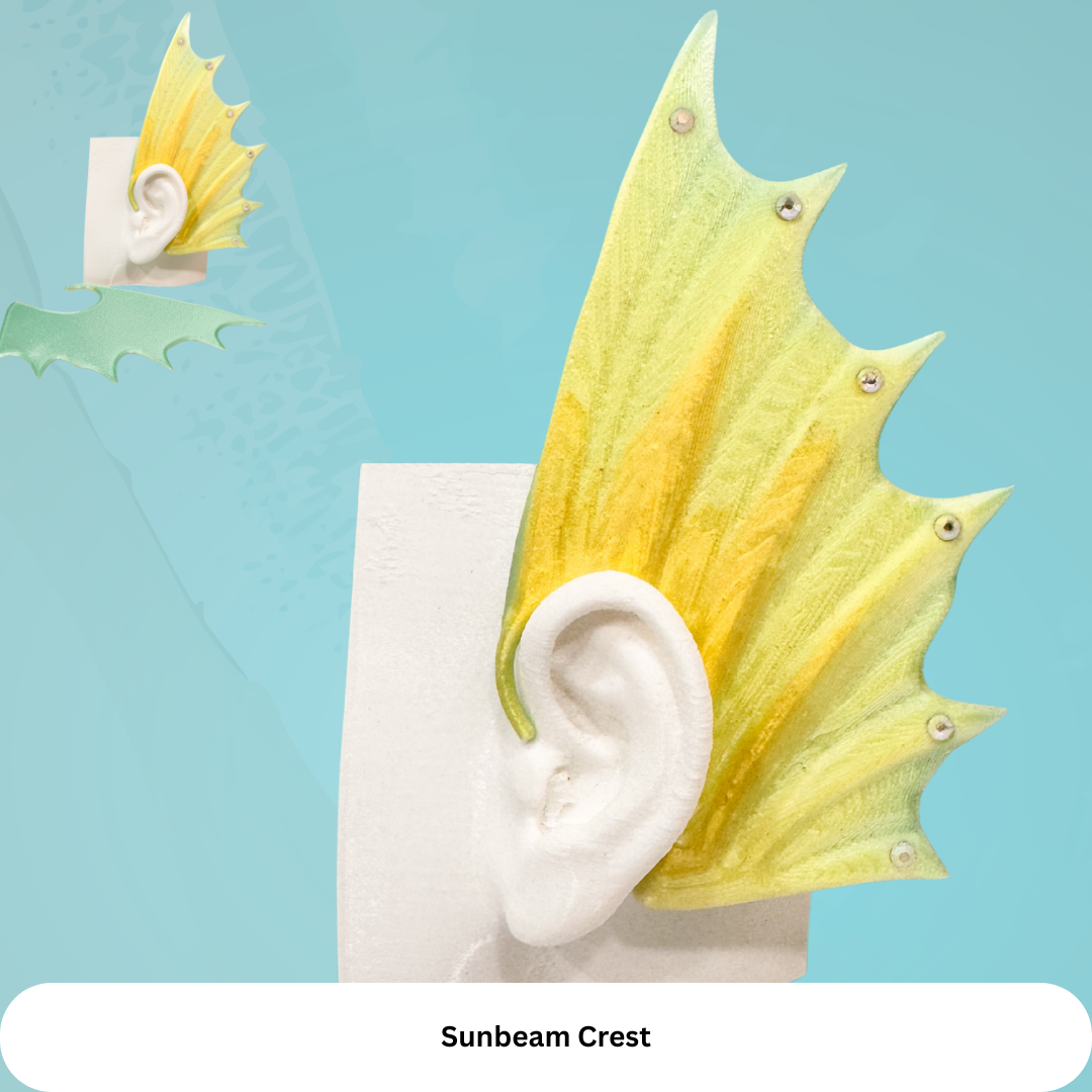 Mermaid Ear Cuffs: 3D Printed Fin Jewelry - No Piercing (Set of Two)