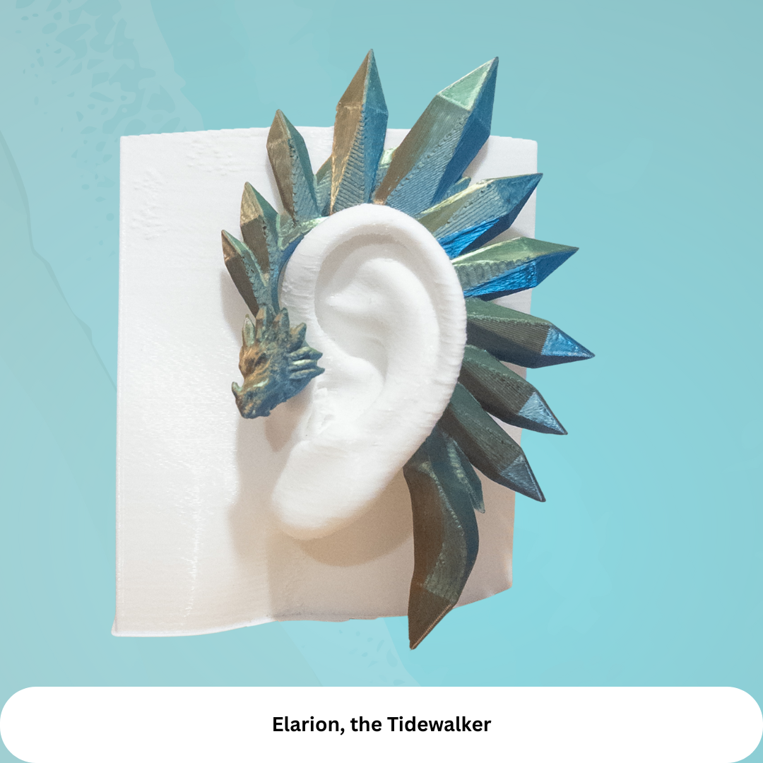 Crystal Dragon Ear Cuffs: Fantasy Cosplay Jewelry, No Piercing