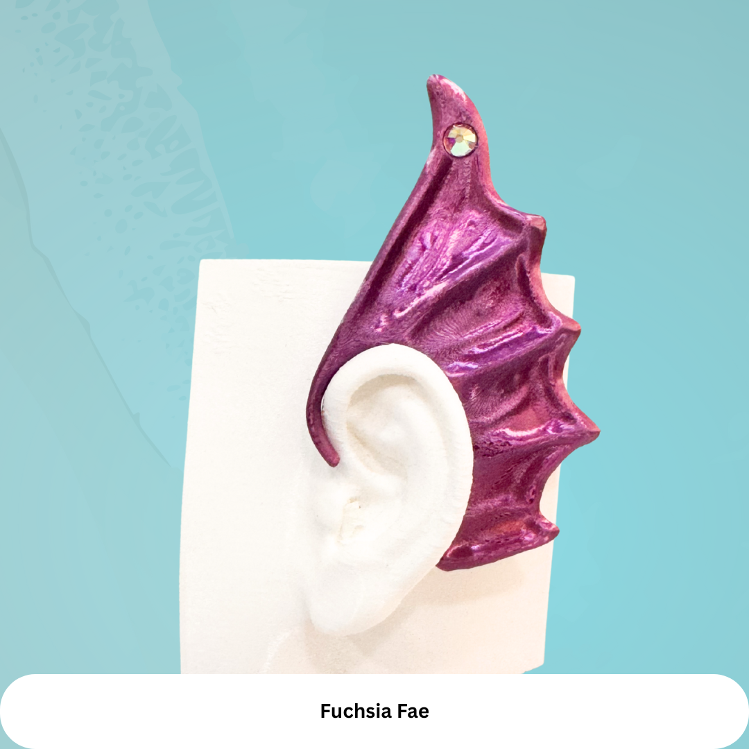 Fae-Fin Ear Cuffs (Set of 2): 3D Printed Mermaid Fae Jewelry