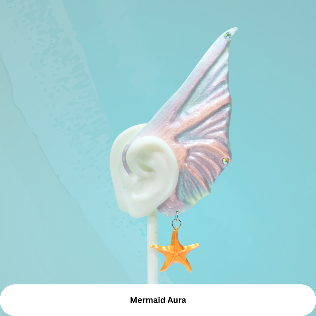 Mermaid Ear Cuffs: Starfish Charm, No Piercing Fantasy Jewelry