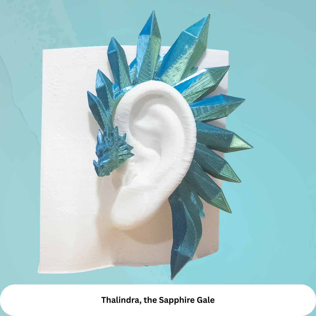 Crystal Dragon Ear Cuffs: Fantasy Cosplay Jewelry, No Piercing