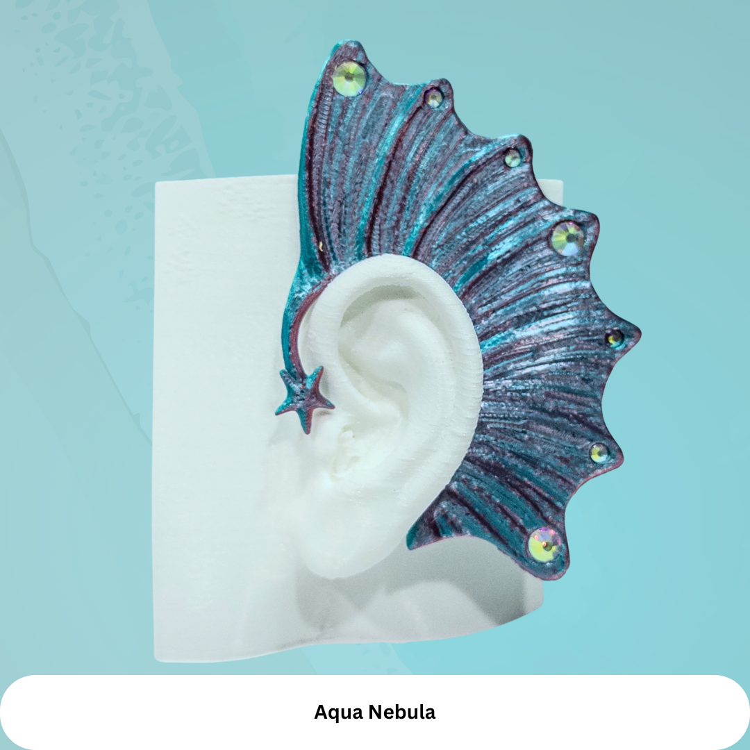 Mermaid Ear Cuffs: Starfish Mermaid,Fantasy Jewelry (Set of 2), No Piercing