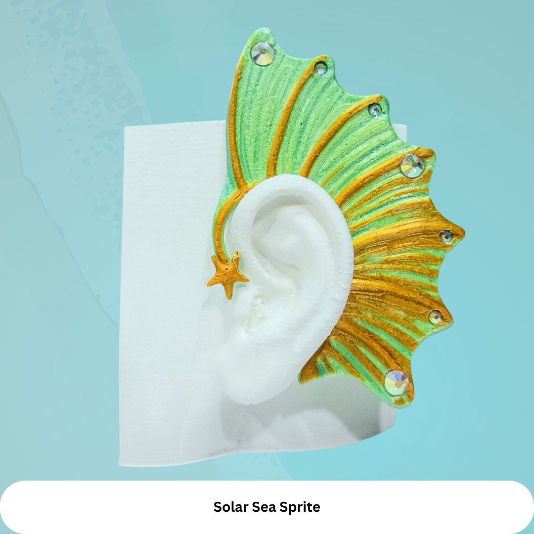 Mermaid Ear Cuffs: Starfish Mermaid,Fantasy Jewelry (Set of 2), No Piercing