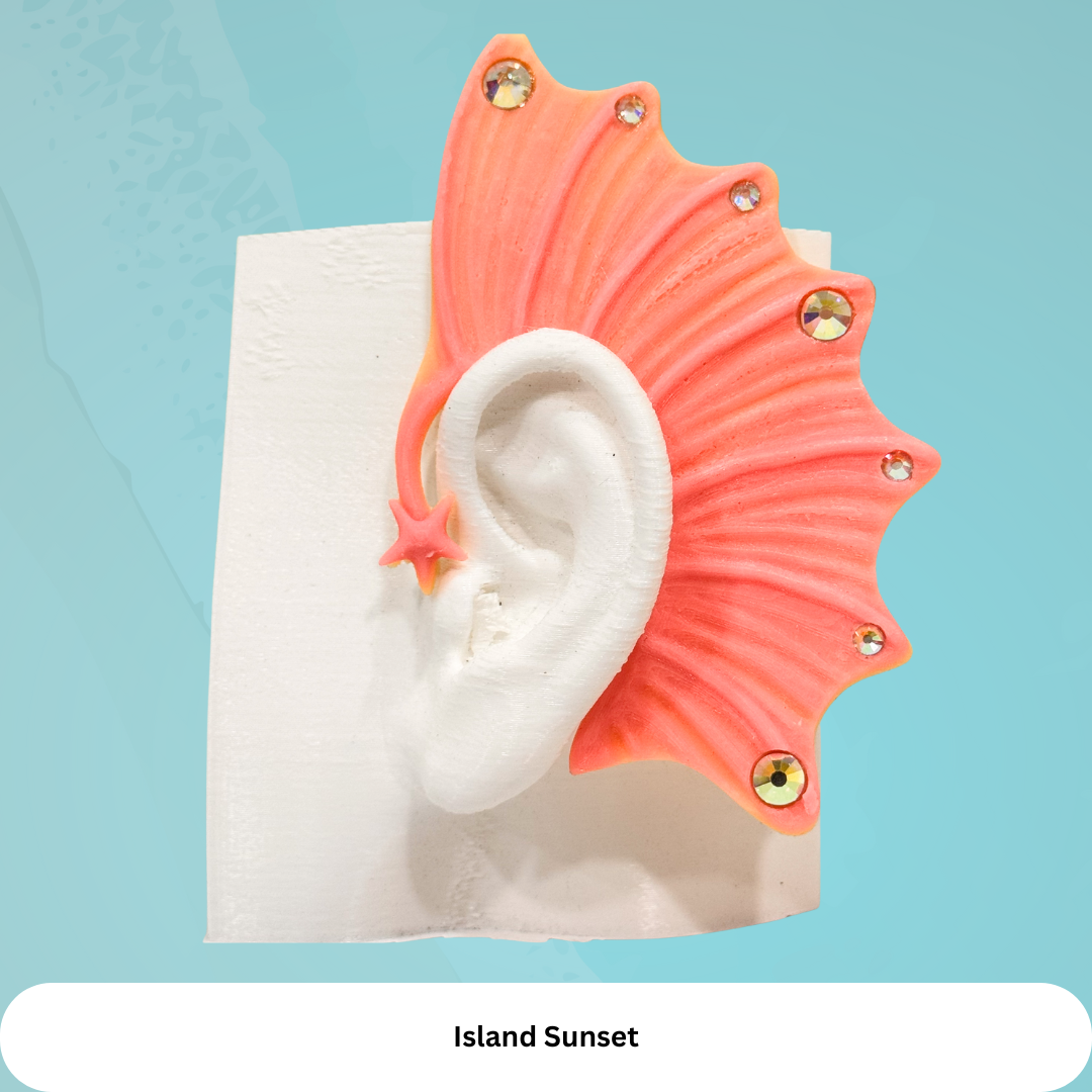 Mermaid Ear Cuffs: Starfish Mermaid,Fantasy Jewelry (Set of 2), No Piercing