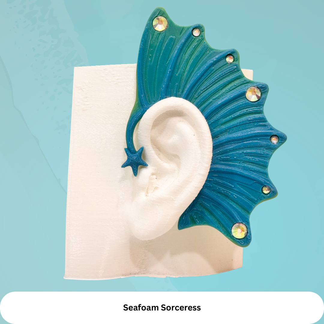 Mermaid Ear Cuffs: Starfish Mermaid,Fantasy Jewelry (Set of 2), No Piercing