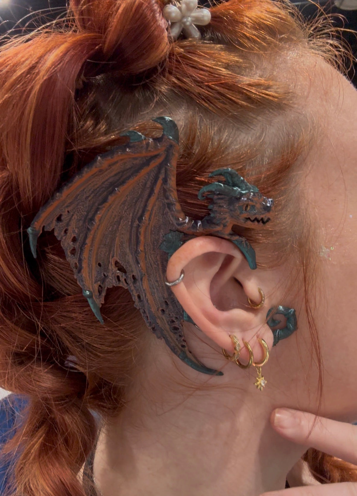 Pumpkin Dragon Earcuffs