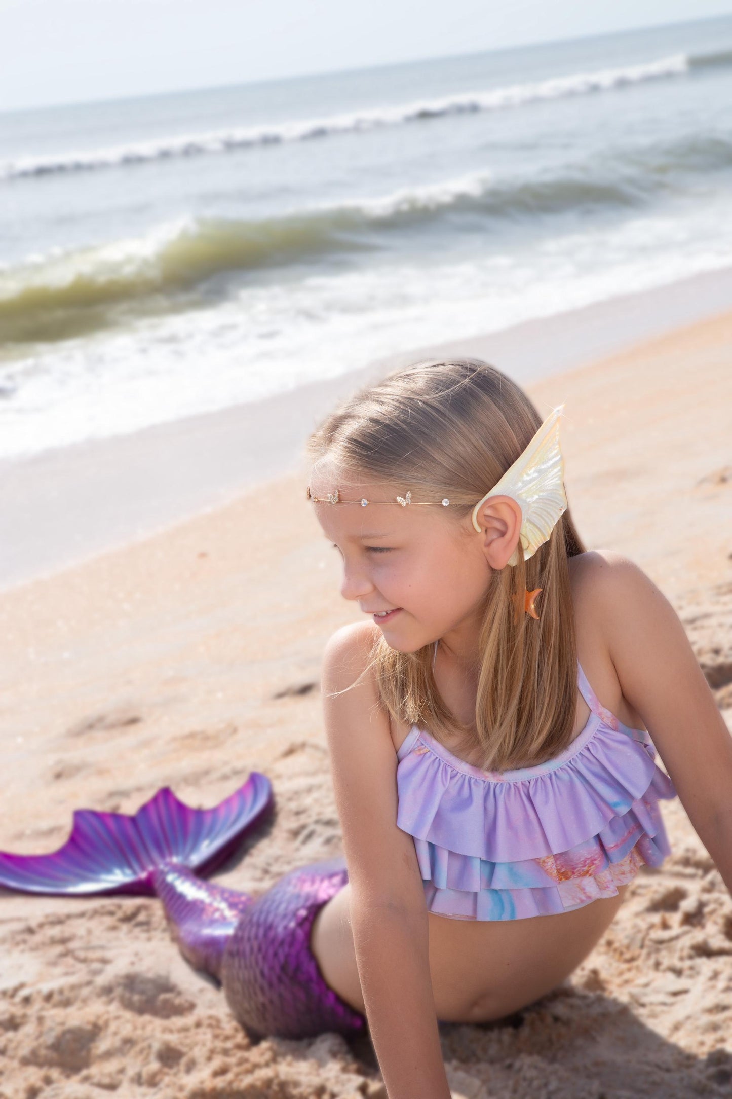 Mermaid Ear Cuffs: Starfish Charm, No Piercing Fantasy Jewelry