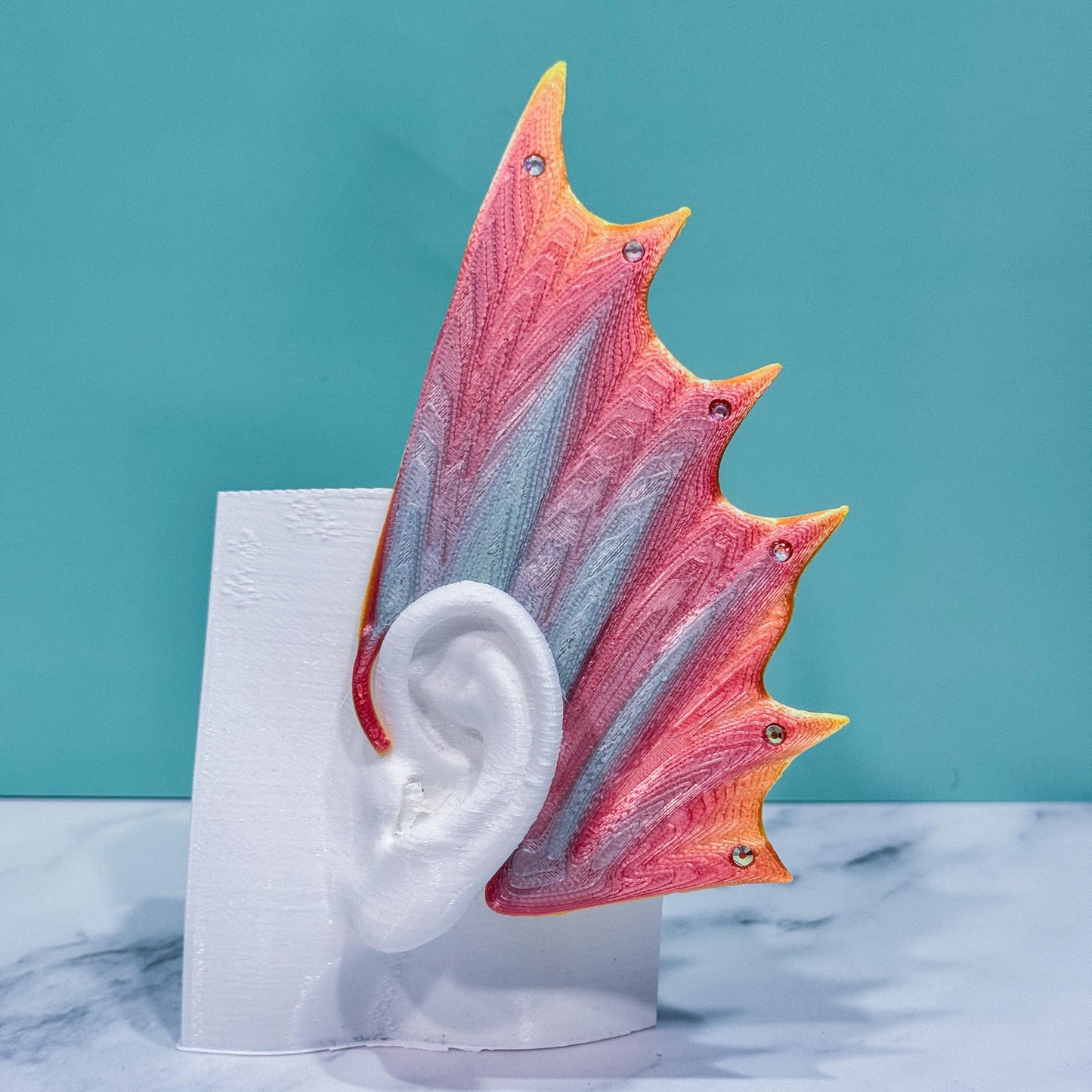 Mermaid Ear Cuffs: 3D Printed Fin Jewelry - No Piercing (Set of Two)