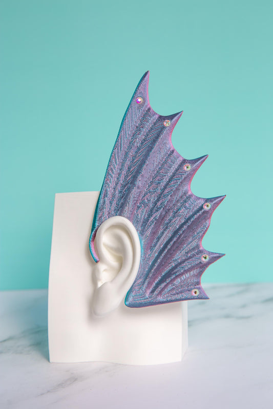 Mermaid Ear Cuffs: 3D Printed Fin Jewelry - No Piercing (Set of Two)
