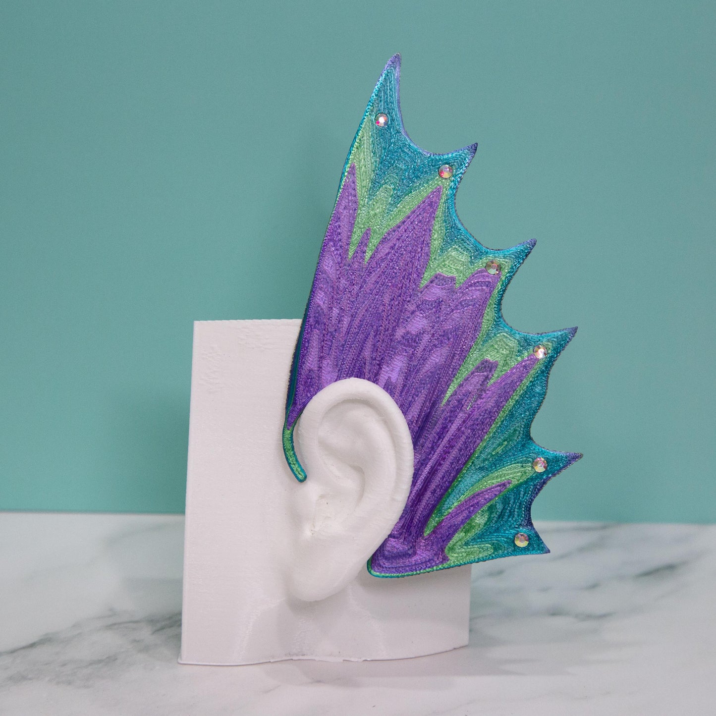 Mermaid Ear Cuffs: 3D Printed Fin Jewelry - No Piercing (Set of Two)